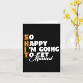 おもしろい結婚の皮肉な新郎新婦婚約結婚 カード (黄色い花)