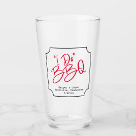 おもしろい結婚のI Do BBQ Red and Black Glass タンブラーグラス