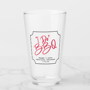 おもしろい結婚のI Do BBQ Red and Black Glass タンブラーグラス