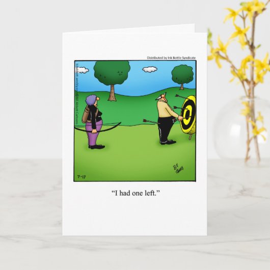 おもしろい結婚カップルのアニバーサリーユーモアのカード カード (黄色い花)