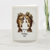 おもしろい結婚カード | 「得お前は結婚タラだ」の魚 カード (正面)