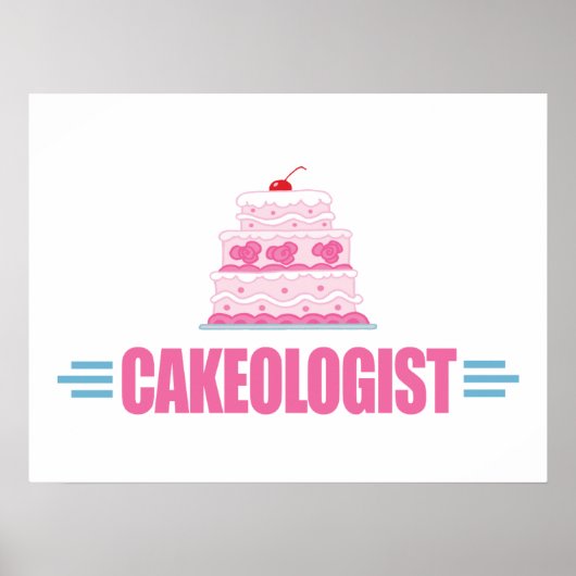 おもしろい結婚ケーキ好き ポスター (正面)