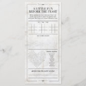 おもしろい結婚ズのゲ結婚ーム新聞付きメニュー メニュー (裏面)