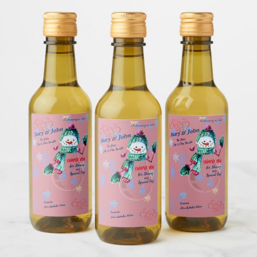 おもしろい結婚ズミニ ワインラベル (ボトル)