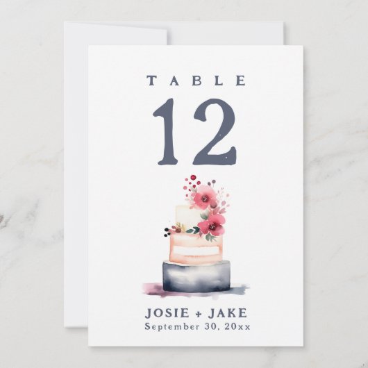 おもしろい結婚ソフトケーキテーブル番号座席表 招待状 (裏面)