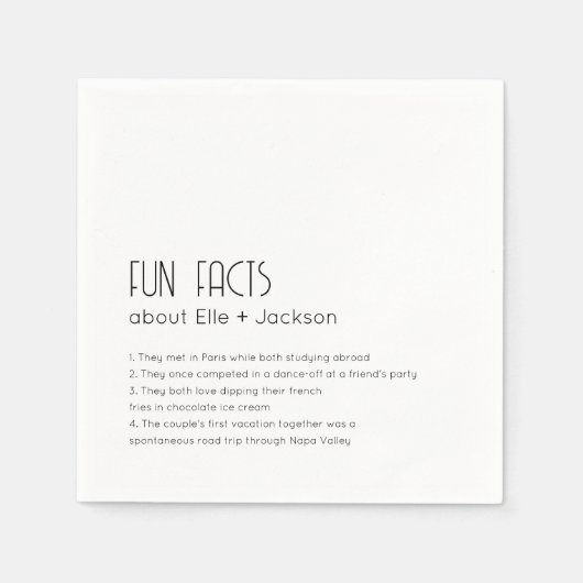 おもしろい結婚ファクトとカクテルナプキン! スタンダードカクテルナプキン (正面)