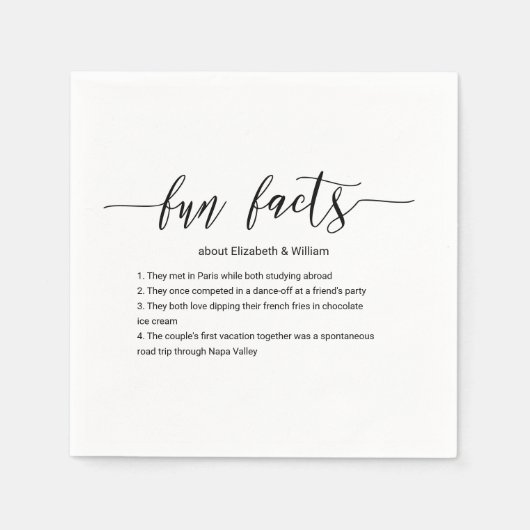 おもしろい結婚ファクトとカクテルナプキン! スタンダードカクテルナプキン (正面)