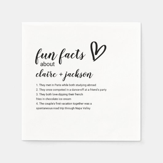 おもしろい結婚ファクトとカクテルナプキン! スタンダードカクテルナプキン (正面)