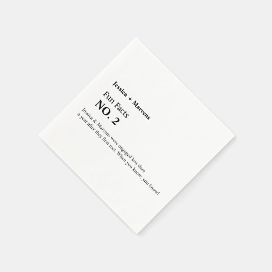 おもしろい結婚ファクトの，リハーサルのディナー，ブライダルシャワー スタンダードカクテルナプキン (角)