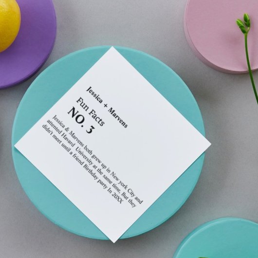 おもしろい結婚ファクトの，リハーサルのディナー，特別パーティー スタンダードカクテルナプキン