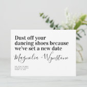 おもしろい結婚モダンタイポグラフィの日付の変更 セーブザデート (スタンド正面)