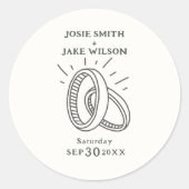 おもしろい結婚リング結婚ズ ラウンドシール (正面)