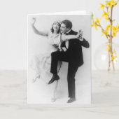 おもしろい結婚ヴィンテージ写真 カード (黄色い花)