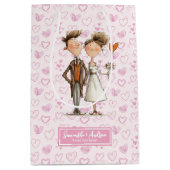 おもしろい結婚予測できな対抱き枕名前をカスタムする ミディアムペーパーバッグ (正面)