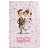 おもしろい結婚予測できな対抱き枕名前をカスタムする ミディアムペーパーバッグ (裏面)