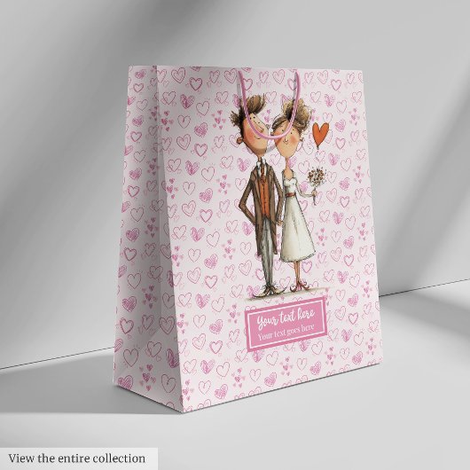 おもしろい結婚予測できな対抱き枕名前をカスタムする ミディアムペーパーバッグ