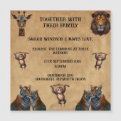 おもしろい結婚動物園 マグネット招待状 (正面)