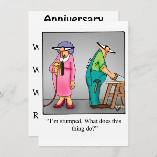 おもしろい結婚周年記念パーティの招待状 招待状 (正面/裏面)