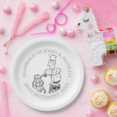 おもしろい結婚式の日の披露宴 ペーパープレート (パーティー)