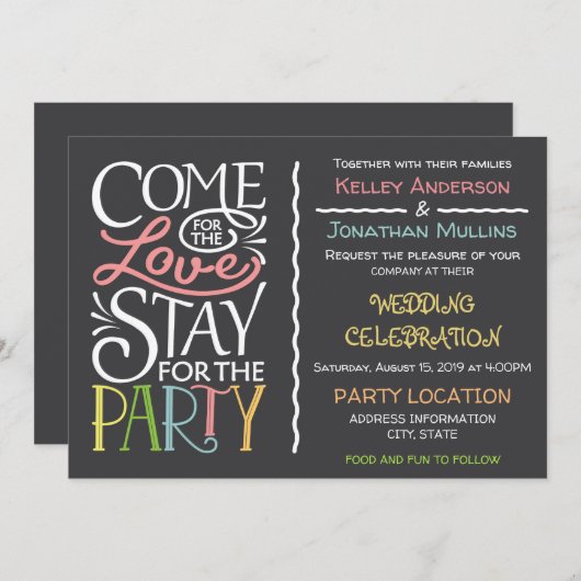 おもしろい結婚式招待状デザイン 招待状 (正面/裏面)