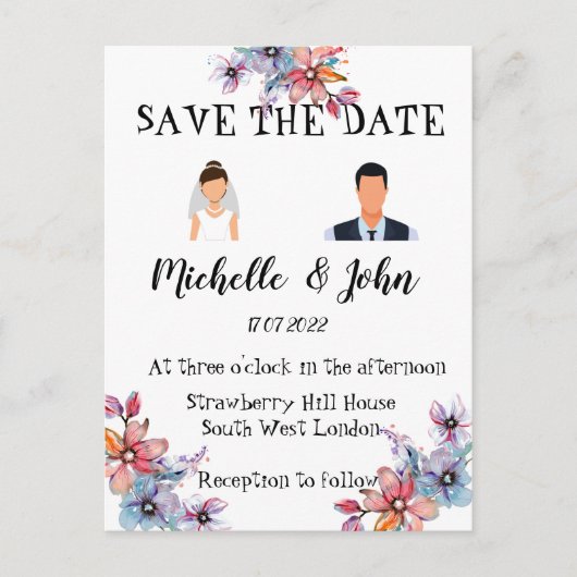 おもしろい結婚式招待状  ポストカード (正面)