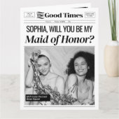 おもしろい結婚新聞メイド・オブ・オーナー（花嫁付き添い人）案カード カード (正面)