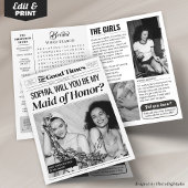 おもしろい結婚新聞メイド・オブ・オーナー（花嫁付き添い人）案カード カード