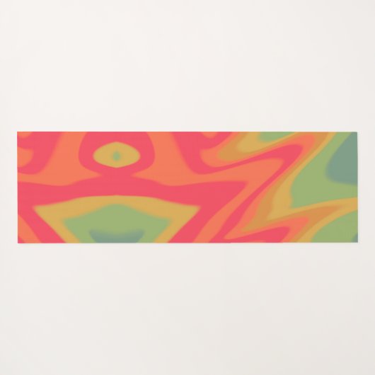 おもしろい絞り染めインスパイアカラフル抽象芸術 ヨガマット (裏面(横))