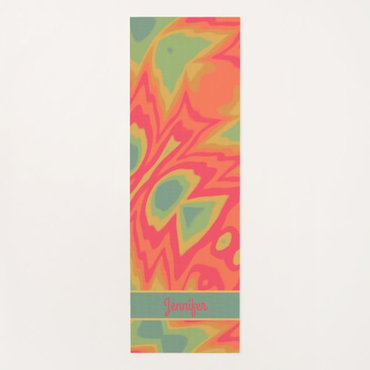 おもしろい絞り染めインスパイアカラフル抽象芸術 ヨガマット (正面)