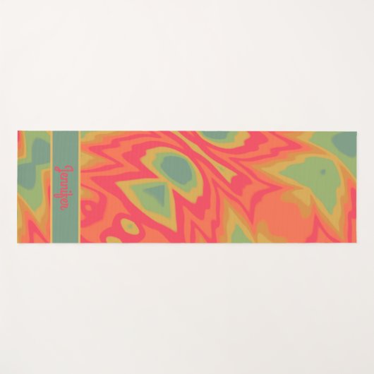 おもしろい絞り染めインスパイアカラフル抽象芸術 ヨガマット (正面(横))