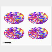 おもしろい絞り染め 楕円形シール (シート)