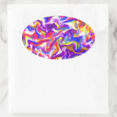 おもしろい絞り染め 楕円形シール (バッグ)