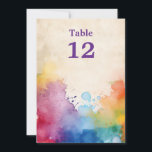 おもしろい絵を描ス・スプラッシュ・テーブル番号記号 招待状<br><div class="desc">このおもしろいのスプラッシュ表の番号のサインで絵を描は、目を引く、明るい色合いのカラフルの水色（ばちゃばちゃ）跳ねるでバーストを披露宴で声明を作成する。活気のある抽象芸術の背モダン景は座席の配置を補い、あなたのエレガントなよくはしゃぐ結婚式の計画にtouchを追加する。ま澄んたはっきりした、数え付けは楽にテーブルを見つけ、鮮やかなスプラッシュは家族や友人と一緒に楽しく芸術的、完璧な雰囲気を作り出す。実用的なテーブルマーカーと装飾ピースの両方として二重に設計されたこのショールストップの看板はコンテンポラリー、ミニマルまたはパーティーをテーマにした装飾に完璧にフィット結婚する。テーブル番号のエスコートカードや食事のサインとして使用されるかどうか、おもしろいの色とスタイリングの融合シンプルは、すべてのテーブル感じが楽しく思い出に思い出深い創造性と創造性を持ってお祝いを高めしゃれているる。</div>