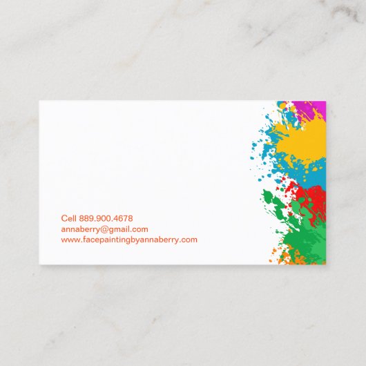 おもしろい絵を描（ばちゃばちゃ）跳ねる·ハート顔絵画ズ コーリングカード (裏面)