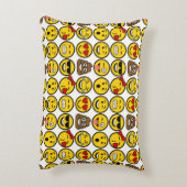 おもしろい絵文字パターン感情顔 アクセントクッション (裏面(縦))