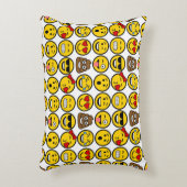 おもしろい絵文字パターン感情顔 アクセントクッション (正面(垂直))