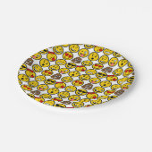 おもしろい絵文字パターン感情顔 ペーパープレート (アングル)