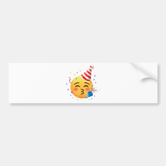 おもしろい絵文字パーティー バンパーステッカー (正面)