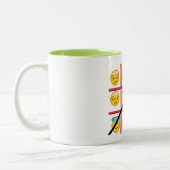 おもしろい絵文字tic-tac-toe絵文字クリスマスマグ – デザイン ツートーンマグカップ (左)