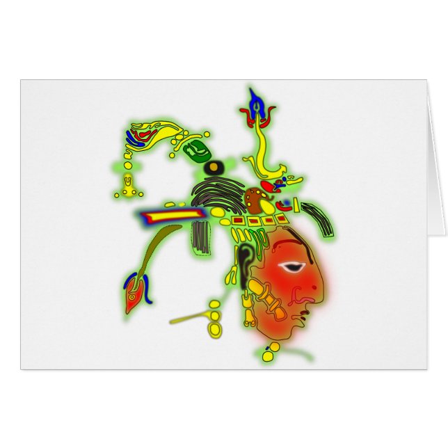 おもしろい絵画のマスク部族顔 (正面横)