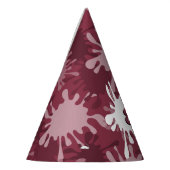 おもしろい絵画レッド（ばちゃばちゃ）跳ねる第8誕生日紙 パーティーハット (左)