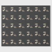 おもしろい絶食ヤギ笑わされる山動物 ラッピングペーパー (フラット)