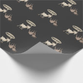 おもしろい絶食ヤギ笑わされる山動物 ラッピングペーパー (角)