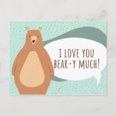 おもしろい緑のクマ愛してる ポストカード (正面)