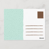 おもしろい緑のクマ 愛してる ポストカード (裏面)