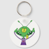 おもしろい緑の宇宙人が変顔 キーホルダー (裏面)