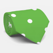 おもしろい緑の白いパターン水玉模様のタイ ネクタイ (ロール)