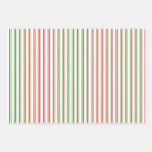 おもしろい緑、白、赤のクリスマスをテーマにしたパターン ラッピングペーパーシート (正面3)