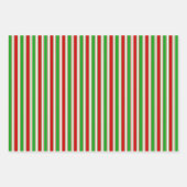 おもしろい緑、白、赤のクリスマスインスパイア ラッピングペーパーシート (正面3)