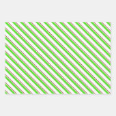 おもしろい緑、白、赤のクリスマスインスパイア ラッピングペーパーシート (正面)